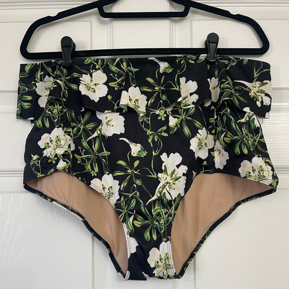 Kortni Jeane Peplum High Waisted Floral Swim Bottoms | Size XXL
